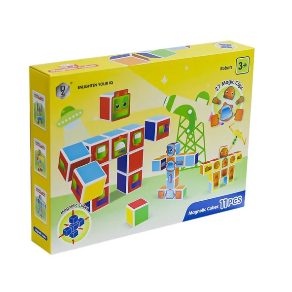 Nessiworld  KZL-HD356A Manyetik Set Zeka Küpleri 11 Parça -Kızılkaya Oyuncak - Resim 3