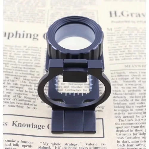 Tekstilciler Için  Kumaş Kontrolü Büyüteç,katlanan, Metal 15x Büyütme - Resim 3