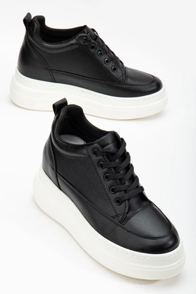 Kadın Gizli Topuk Siyah - Beyaz Sneaker - 2