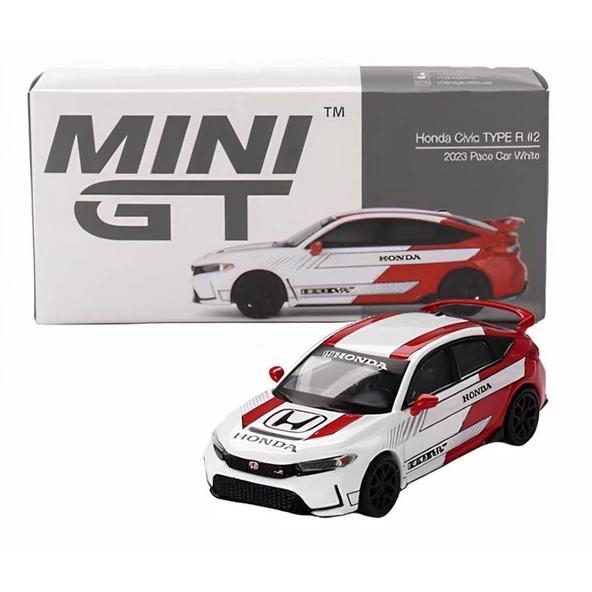 Nessiworld Mini Gt 1/64 Honda Civic Type R #2 2023 Pace Car White