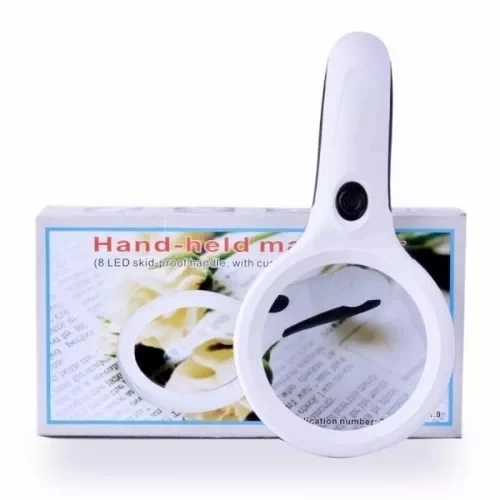 8 Ledli 3x75mm & 10x19mm El Büyüteç, Takı, Okuma,para Kontrol Için - Resim 2