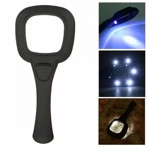 6 Ledli Ve Mor Işıklı Büyüteç 60mm - Resim 6