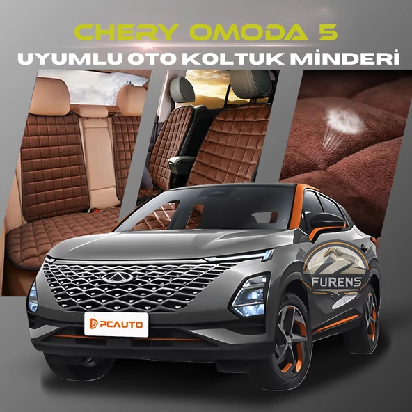 Chery Omoda 5 Kahverengi Renk Tay Tüyü Cepli & Terletmez Sırtlı Oto Koltuk Minder Seti - Koltuk Koruma Kılıfı (ÖN & ARKA TAM SET) ürün görseli 1