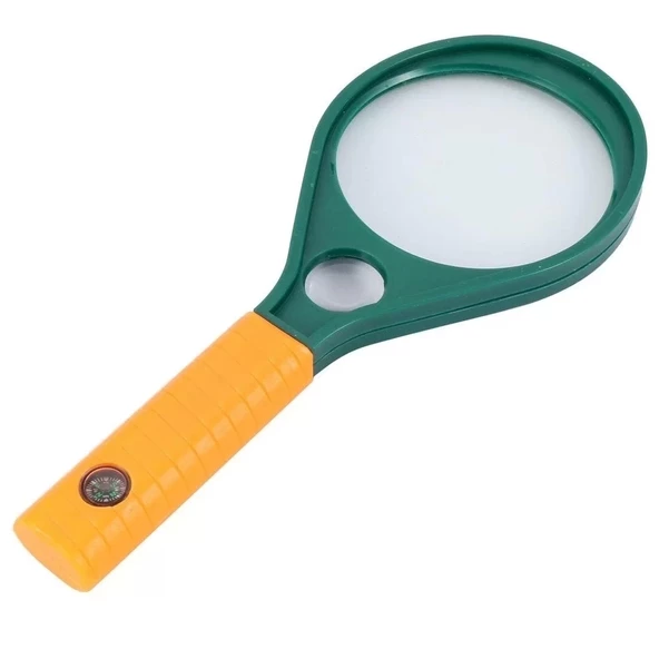 Optik Cam El Büyüteç 65mm 6x 4x Pusulalı Çocuklar Ve Yetişkinler Mg89075 - Resim 4