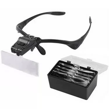 Işıklı Gözlük Büyüteç  5 Farklı Lens 9892b - Resim 2