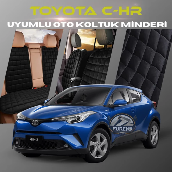 TOYOTA CH-R Siyah Renk Tay Tüyü Cepli & Terletmez Sırtlı Oto Koltuk Minder Seti - Koltuk Koruma Kılıfı (ÖN & ARKA TAM SET) ürün görseli 1