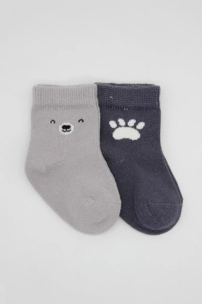 Nessiworld Bistyle Bear Penye Soket Çorap 2'Li BS10116 Gri