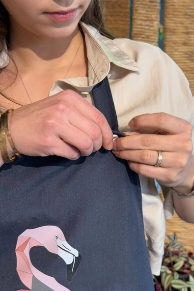 Renkli Stylish Atölye Önlüğü - Flamora - Resim 4