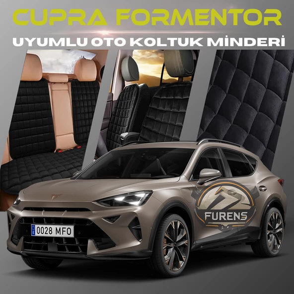 Cupra Formentor Siyah Renk Tay Tüyü Cepli & Terletmez Sırtlı Oto Koltuk Minder Seti - Koltuk Koruma Kılıfı (ÖN & ARKA TAM SET) ürün görseli 1