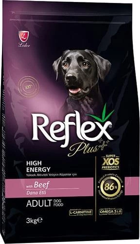 Reflex Plus Yüksek Aktiviteli Dana Etli Yetişkin Köpek Maması 3kg