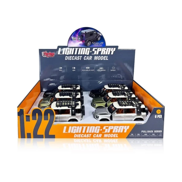 Nessiworld HCL-510A Çek Bırak 1:22 Sesli Ve Işıklı Buharlı DF Metal Jeep - 5