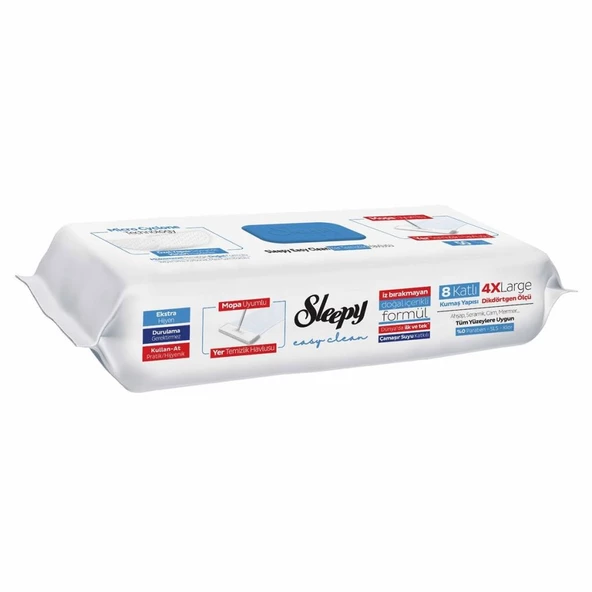 Nessiworld  Sleepy Yer Temizlik Havlusu Mop Uyumlu 50 Adet Çamaşır Suyu - 8