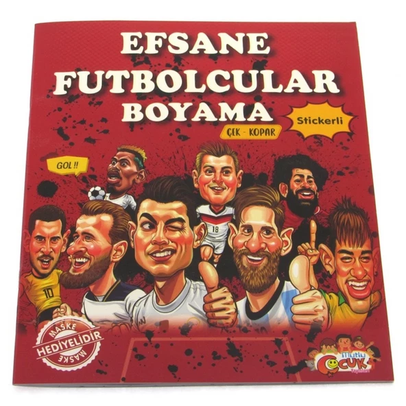 Nessiworld Efsane Futbolcular Çıkartmalı Maskeli Boyama Kitabı