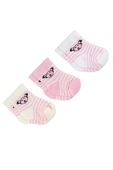 Kız Bebe Havlu Üçlü Set 1 Ay,6 Ay Çorap