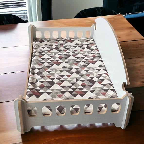 ED PET DİZAYN Pd Taht Kedi Köpek Yatağı Ergonomik 40x70 Cm Coton ,yıkanabilir Duck Kumaş Minderi Ile Beraber - 3