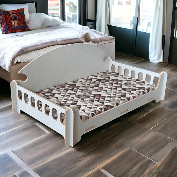 ED PET DİZAYN Pd Taht Kedi Köpek Yatağı Ergonomik 40x70 Cm Coton ,yıkanabilir Duck Kumaş Minderi Ile Beraber - 2