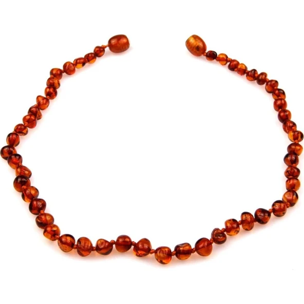 Kehribar Bebek Kolyesi 587 Koyu Bej - 6