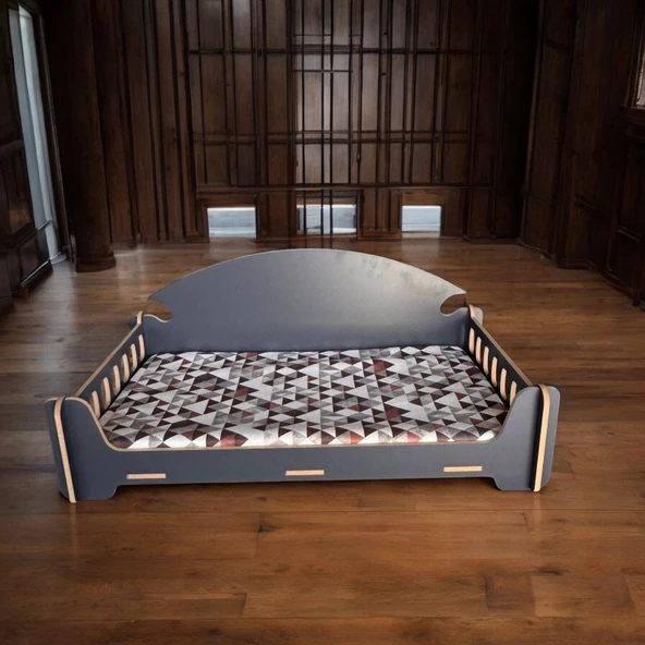 ED PET DİZAYN Pd Taht Kedi Köpek Yatağı Ergonomik 40X70 Cm Antrasit ,yıkanabilir Duck Kumaş Minderi Ile Beraber - 4