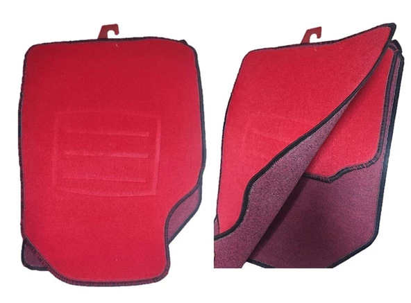 Kalın Dokuma Kaydırmaz Taban Biyeli Oto Halı Paspas 1takım 4prç. - Resim 3