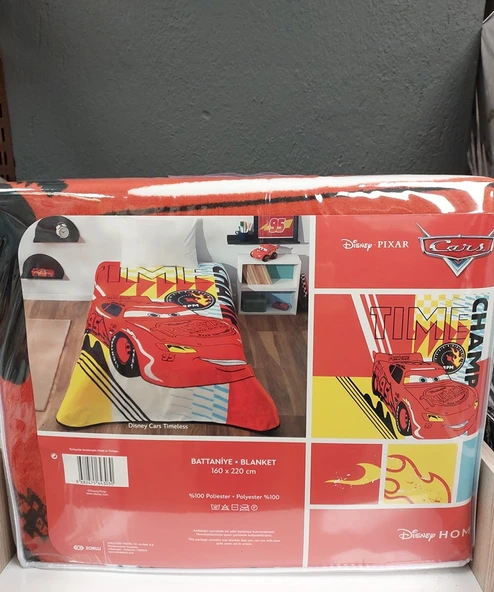 Kristal by Taç Lisanslı Tek Kişilik Çocuk Battaniye (160x220)-Şimşek Mcqueen Cars Timeless - Resim 2