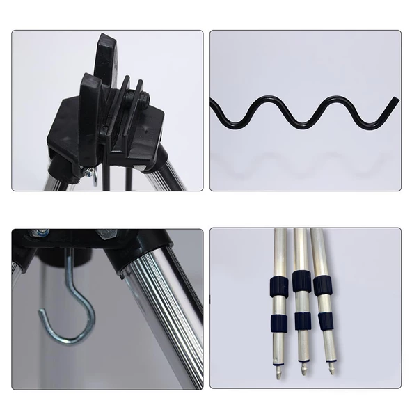 YekOutdoor Alüminyum Katlanır Çantalı Olta Sehpası- Balıkçı Tripodu - 4