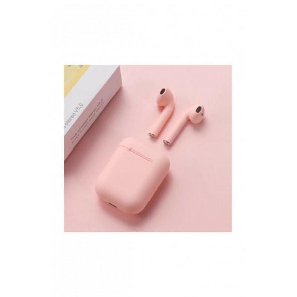 İnpods 12 Tws Dokunmatik Bluetooth Kulaklık Pembe - 4