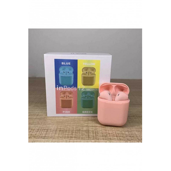 İnpods 12 Tws Dokunmatik Bluetooth Kulaklık Pembe - 6