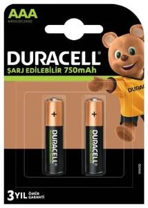 Nessiworld  Duracell Şarj Edilebilir Pil 2'Li AAA 750 mAh - 2