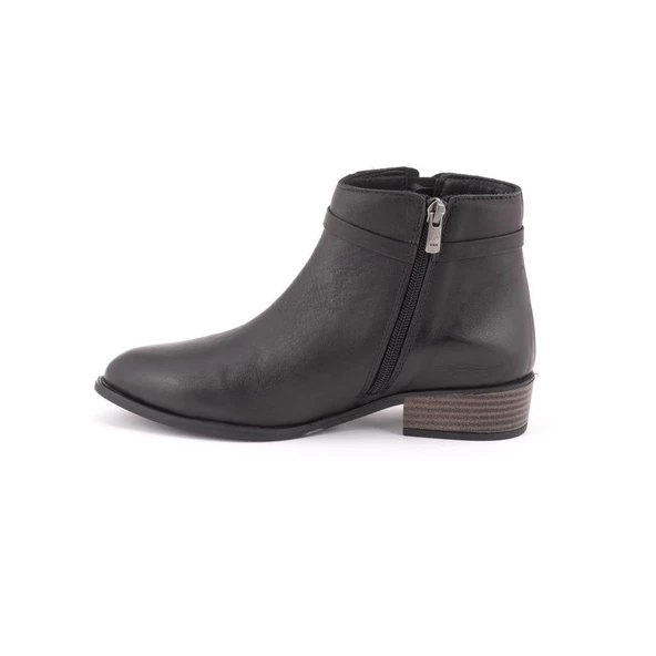 MAMMAMİA D24KB-4560 KISA TOPUK SİVRİ DERİ KADIN BOT - Resim 5