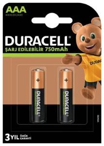 Nessiworld  Duracell Şarj Edilebilir Pil 2'Li AAA 750 mAh - 1