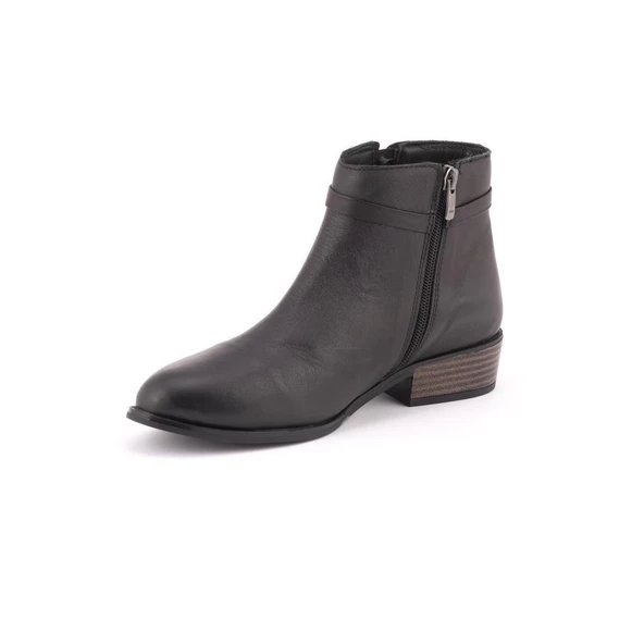 MAMMAMİA D24KB-4560 KISA TOPUK SİVRİ DERİ KADIN BOT - Resim 4
