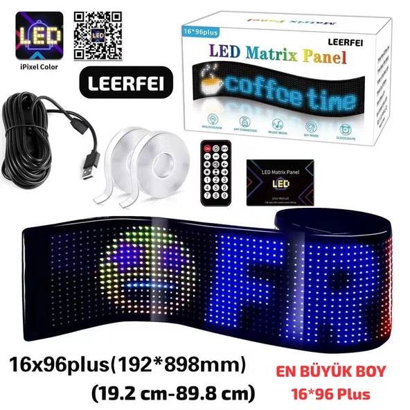 LED Matris Piksel Panel Işık Uygulaması Uzaktan Kumanda Kaydırma Reklam Animasyon Programlanabilir Araba Kamyon Gözler LED Ekran UZUNLUK 60 CM