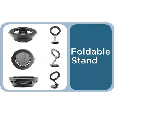 Manyetik Araç Telefon Tutucu 360 Dönen Ayarlanabilir Katlanabilir - Resim 4