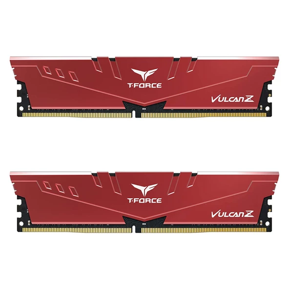 Team T-Force Vulcan Z Red 32GB 2x16GB 3200MHz CL16 DDR4 Gaming Ram (TLZRD432G3200HC16FDC01)