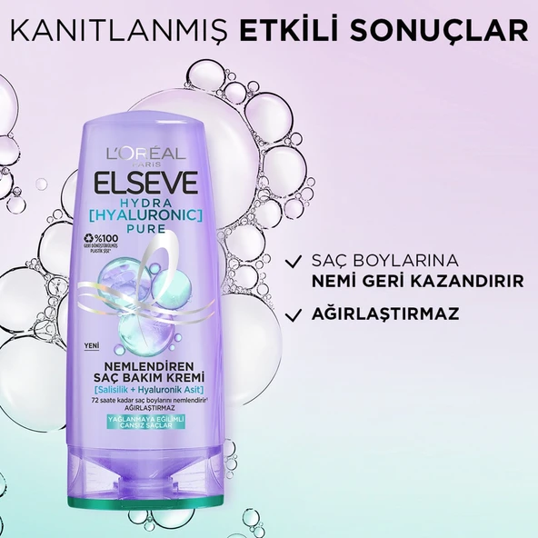 Elseve Hydra [Hyaluronic] Pure Salisilik Asit içeren Yağlanma Karşıtı Nemlendirici Saç Kremi 250ml - 5