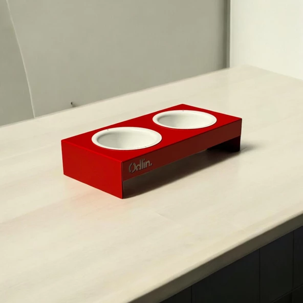 ED PET DİZAYN Mama ve Su Kabı Kırmızı. 1 mm Galvaniz Saç , Bulaşık Makinasında Yıkanabilir. - 4