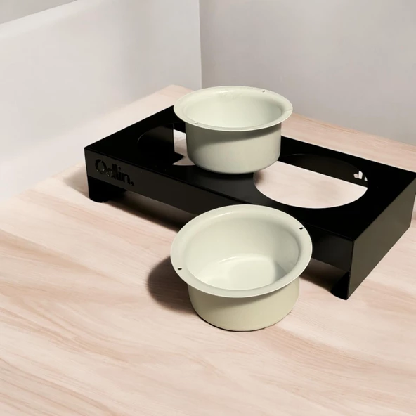 ED PET DİZAYN Mama ve Su Kabı Siyah. 1 mm Galvaniz Saç , Bulaşık Makinasında Yıkanabilir. - 2