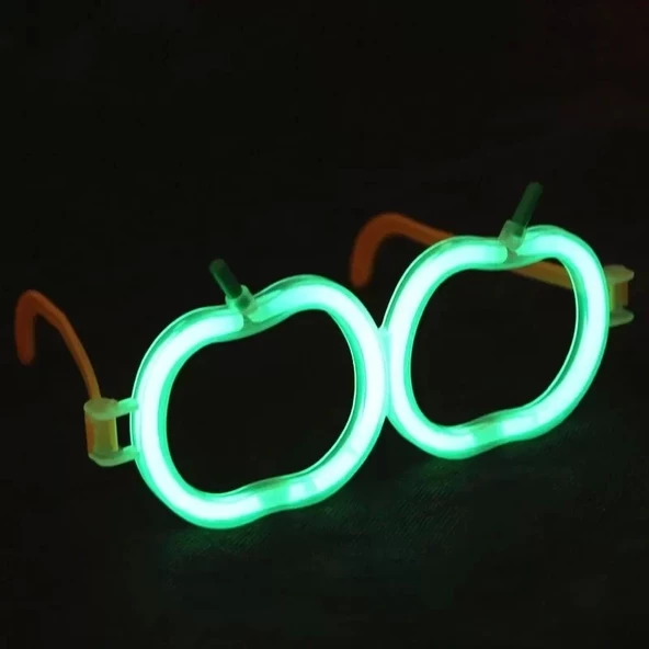 Glow  Elma Gözlük - Glow Partisi Gözlüğü - Glow Stick Gözlük 12 Adet - 3