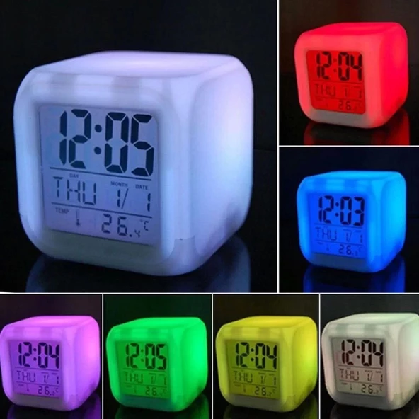 Renk Değiştiren Küp Saat - Resim 2