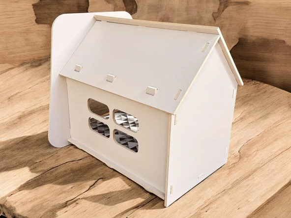 ED PET DİZAYN Caramel 30x50 Kedi Köpek Evi , Latte Renk ,Yıkanabilir Kumaş Minderi Ile Beraber - 5