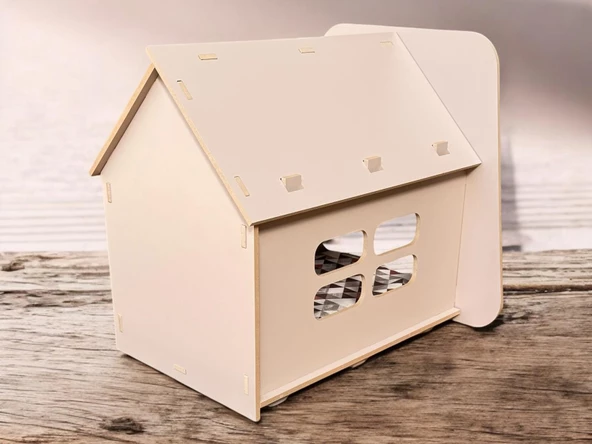 ED PET DİZAYN Caramel 30x50 Kedi Köpek Evi , Latte Renk ,Yıkanabilir Kumaş Minderi Ile Beraber - 4