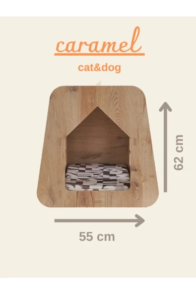 ED PET DİZAYN Caramel 30x50 Kedi Köpek Evi , Ravole Renk ,Yıkanabilir Kumaş Minderi Ile Beraber - 2