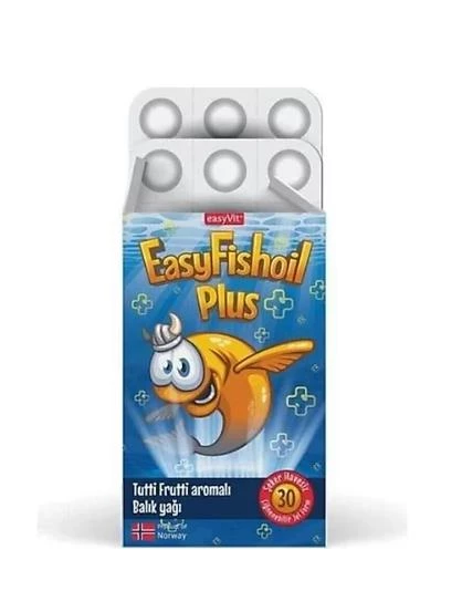 EasyFishoil Plus Balık Yağı Tutti Frutti Aromalı 30 Çiğnenebilir Jel