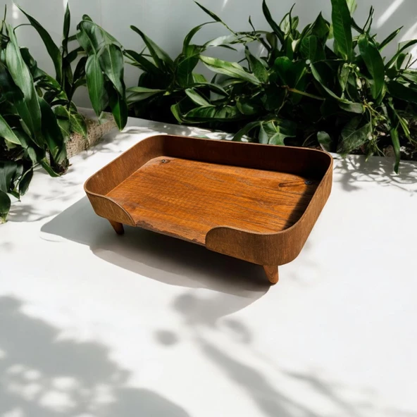 ED PET DİZAYN Barcelona 40x70 Kedi Köpek Yatağı Ceviz. Şık Tasarım Rahat Minderi Ile Beraber - 3