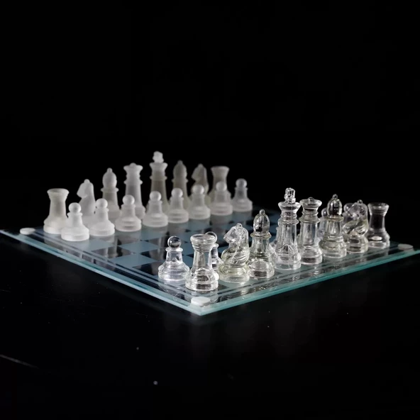 Glass Chess Cam Satranç Takımı (35 Cm X 35 Cm) - Resim 3