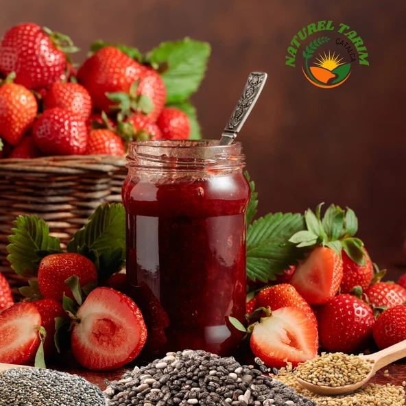 CHİA TOHUMLU SUSAMLI ÇİLEK REÇELİ - 3