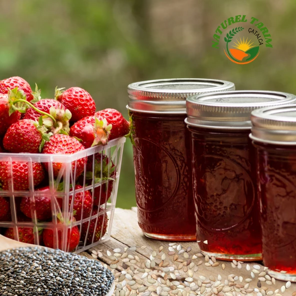 CHİA TOHUMLU SUSAMLI ÇİLEK REÇELİ - 4