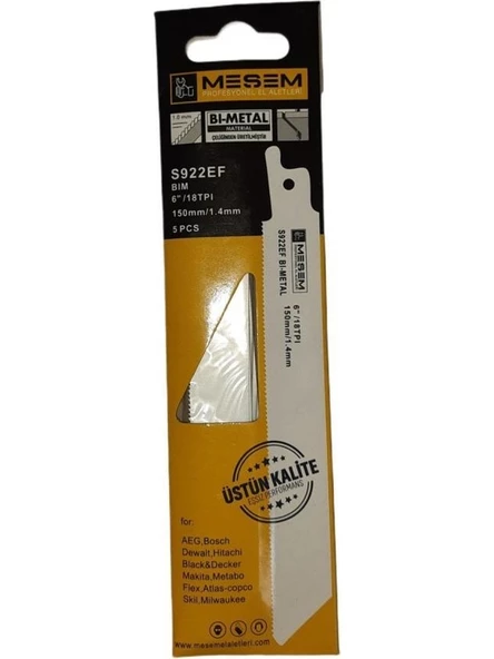 Meşem S922EF Metal Tilki Kuyruğu Testere Ağzı 1 Adet 617