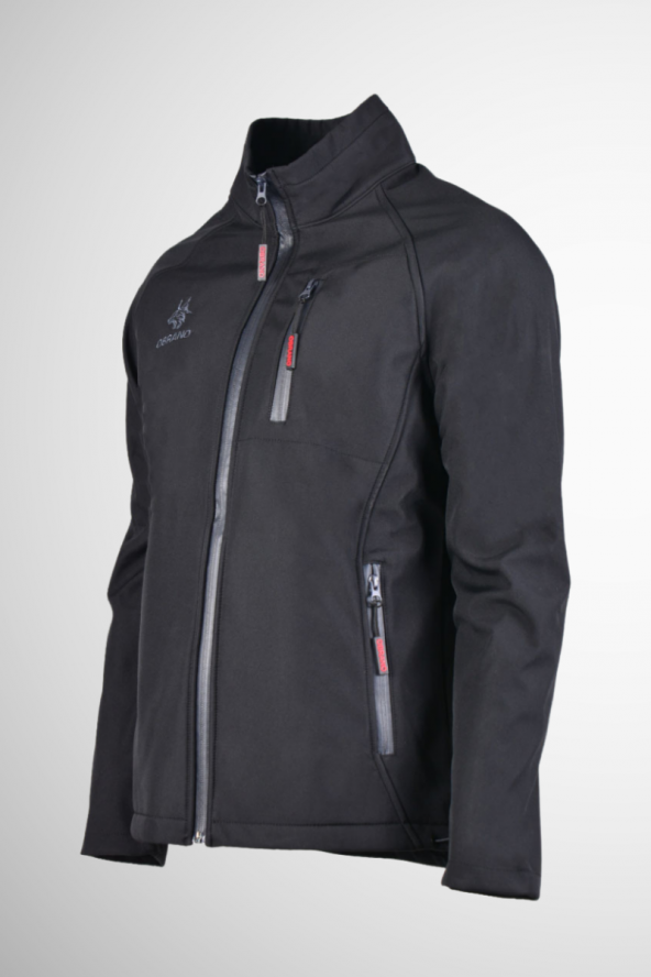 Kocmen Erkek Kapüşonsuz Softshell Su Ve Rüzgar Geçirmez Cep Detaylı Içi Polar Mont K0628 - Siyah - Resim 2