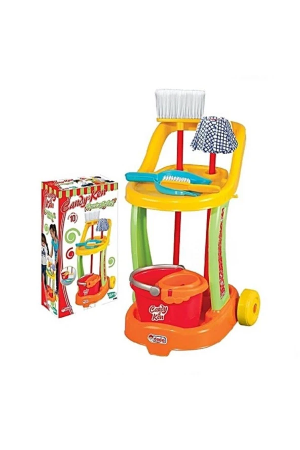 Dede Candy & Ken Temizlik Arabası 9 Parça